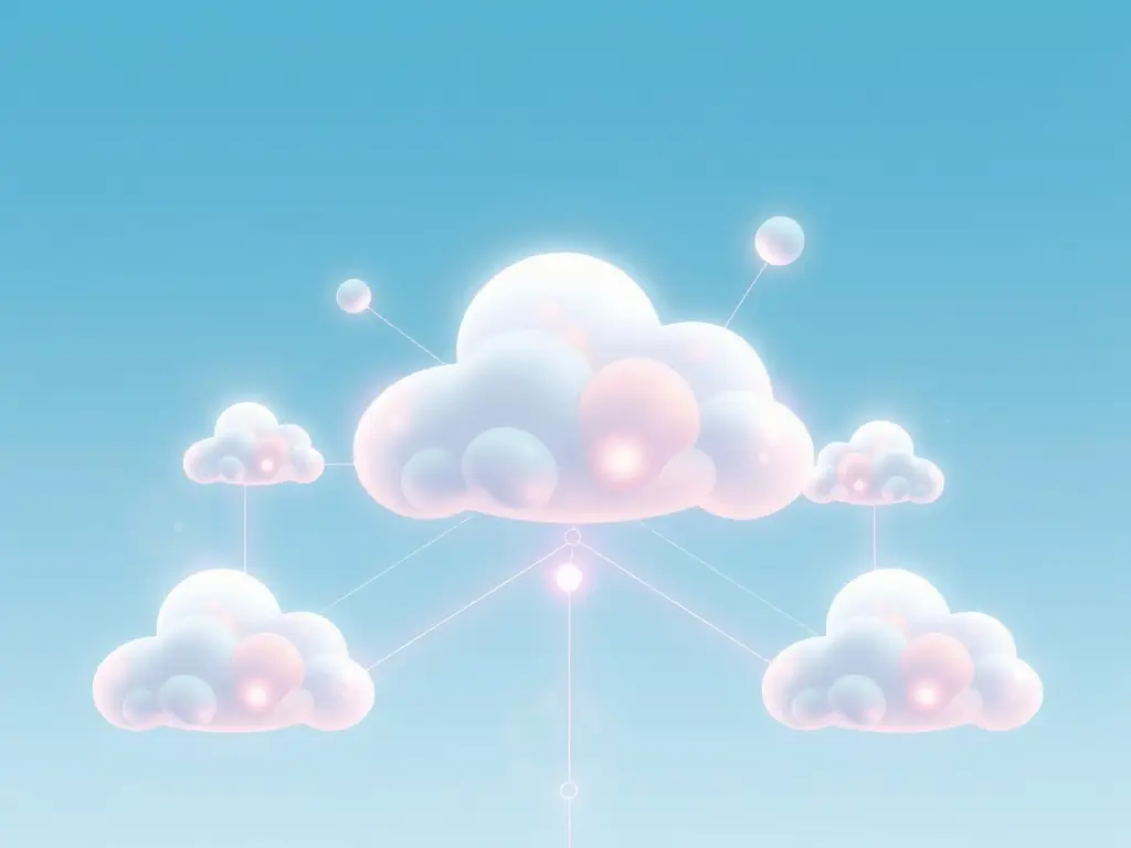 A visual representation of data flowing between cloud servers and on-premise systems, emphasizing the integration and security of both environments.
