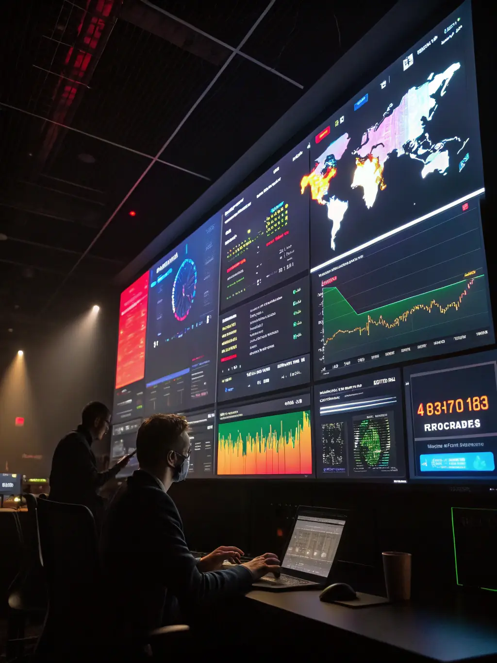 A dashboard displaying real-time security monitoring metrics, indicating continuous oversight and proactive threat management.