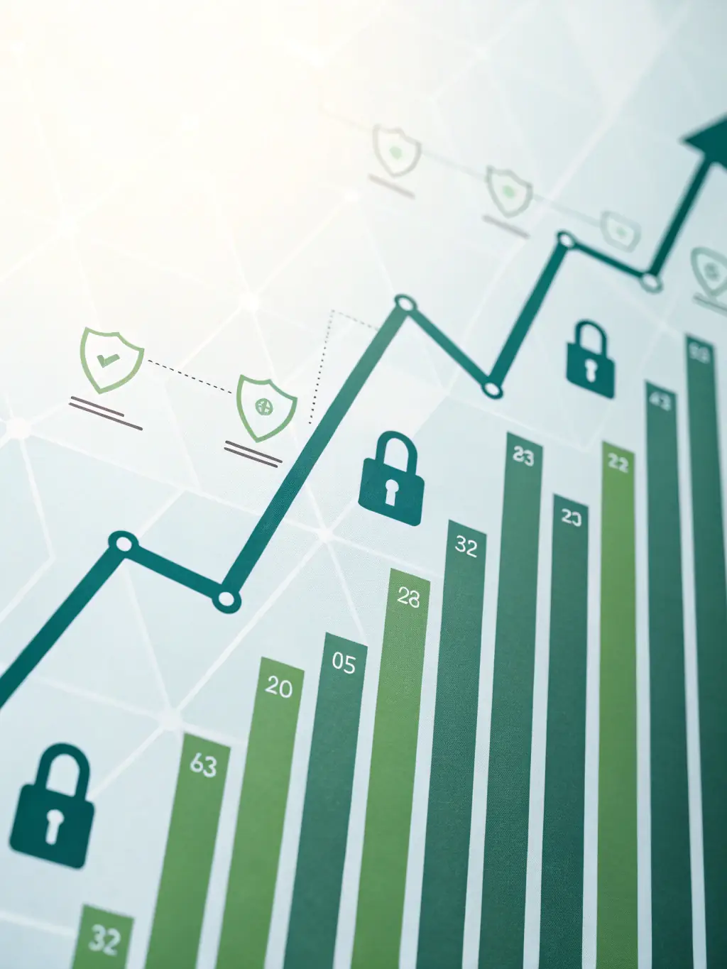 An image showing a company's security score improving over time, demonstrating the enhanced security posture achieved through managed services.